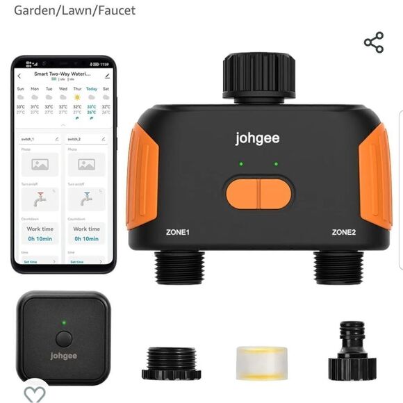 Smart WiFi Water Timer 2-Zone, Sprinkler Timer with Wi-Fi Hub, 2 Outlets Bluetoo - Picture 6 of 16